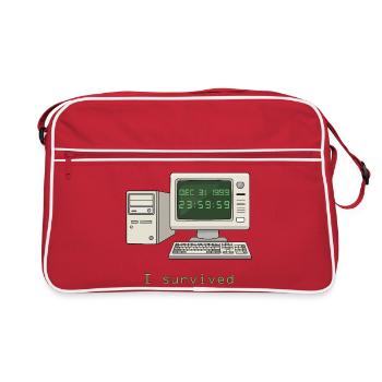 Ich habe Y2K überlebt - Retro Tasche - Rot/Weiß - Vorne