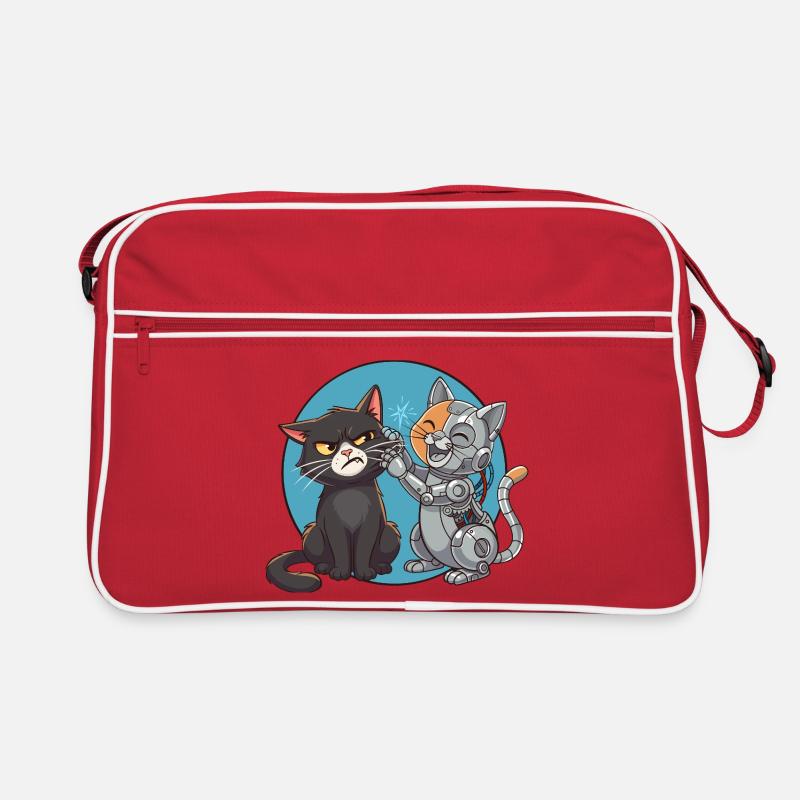 Chat et robot  Sac Retro
