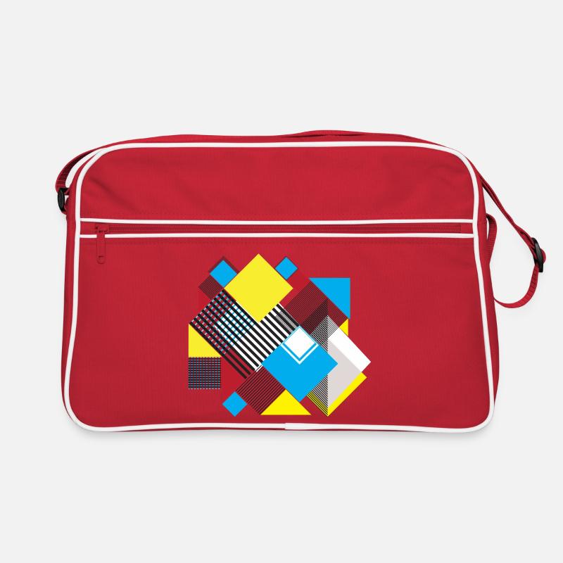 Geometric Color Square Composition Retro Bag