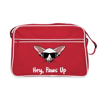 Chat à poil court oriental Visage mignon, art d’animaux de compagnie - Sac Retro - rouge/blanc - Devant