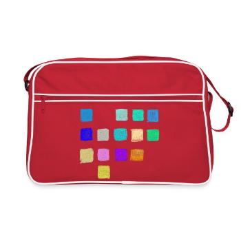 Colored Pencil Colors Squares Pattern - Abstract - Retro Bag - red/white - Front