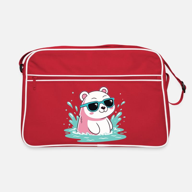 Wasser-Eisbär in kühlen Gläsern Retro Tasche