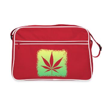 Mauvaise herbe feuille de cannabis - Sac Retro - rouge/blanc - Devant