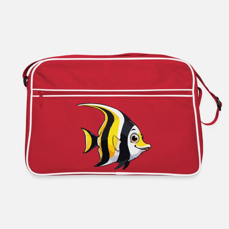 Tropischer Fisch Comic Retro Tasche