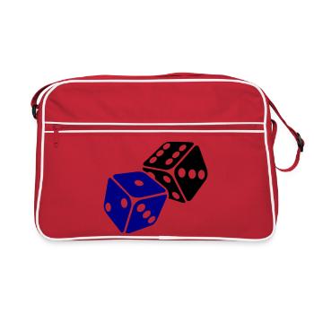 Blue Cube Minimal Design - Retro Bag - red/white - Front