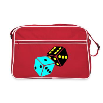 Neon Würfel Spielraum - Retro Tasche - Rot/Weiß - Vorne