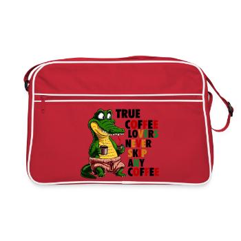 Coffee Lover Alligator - Retro Bag - red/white - Front