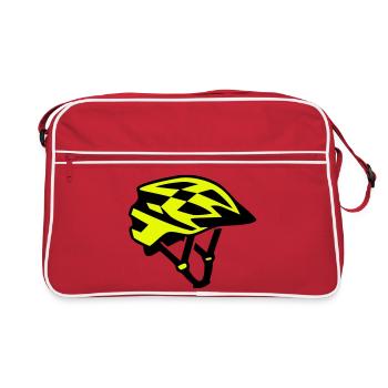 MTB Fahrradhelm Silhouette - Retro Tasche - Rot/Weiß - Vorne