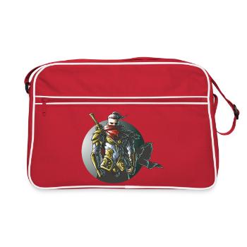 Warrior Ninja Samurai Gaming Design - Retro Bag - red/white - Front