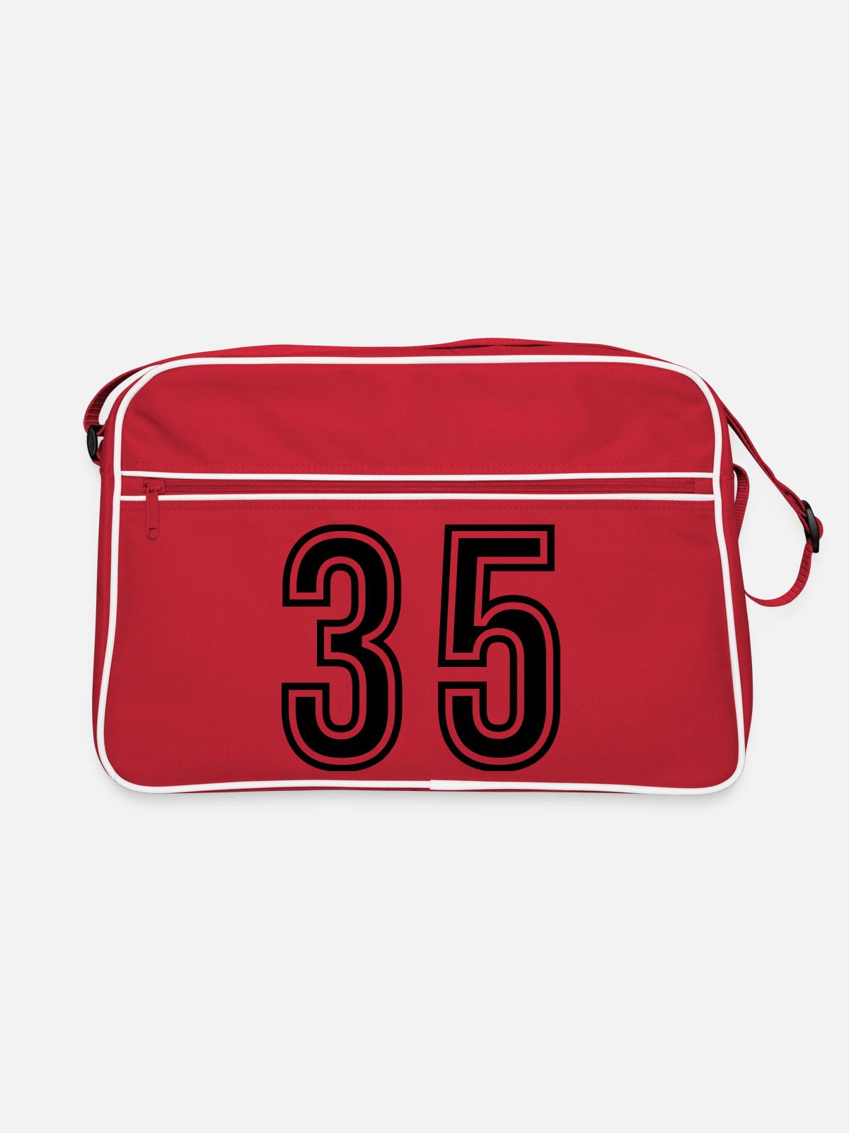 35 Symbole numérique - Sac Retro - rouge/blanc - Devant