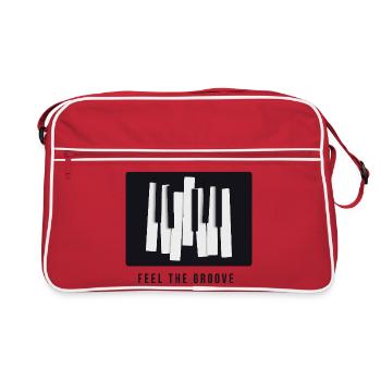 Feel the Groove – Conception moderne de piano - Sac Retro - rouge/blanc - Devant