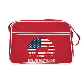 Race de lévrier italien Iggy Lévrier Fierté - Sac Retro - rouge/blanc - Devant