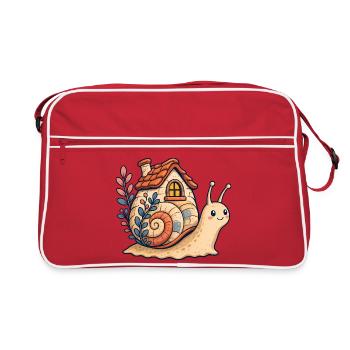 Illustration de coquille d’escargot - Sac Retro - rouge/blanc - Devant