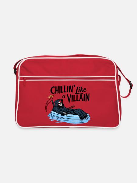 Chillig wie ein Villain - Retro Tasche - Rot/Weiß