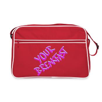 Your Breakfast Neon Script - Retro Tasche - Rot/Weiß - Vorne