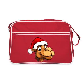Kamele Christmas - Retro Tasche - Rot/Weiß - Vorne