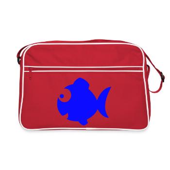 Happy Blue Fish - Retro Bag - red/white - Front