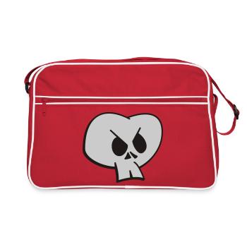 Funny Skull Two Color Design - Retro Bag - red/white - Front