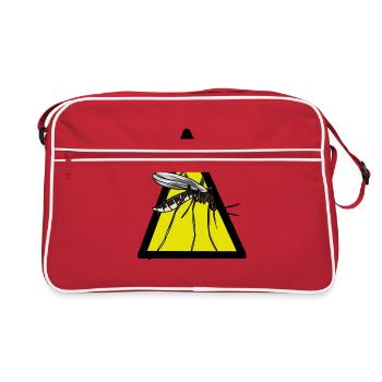 Mücke Mücken Insekten Insekten Moskitos - Retro Tasche - Rot/Weiß - Vorne