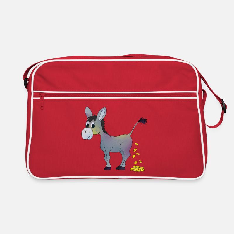 Goldesel - Retro Tasche - Rot/Weiß