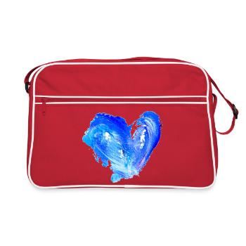 Blue Water Heart - Retro Bag - red/white - Front