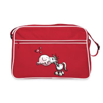 Pferdekuss - Retro Tasche - Rot/Weiß - Vorne