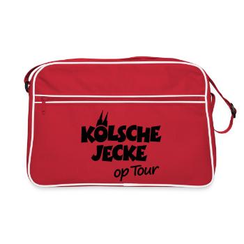 Kölsche Jecke op Tour Köln mit Kölner Dom - Retro Tasche - Rot/Weiß - Vorne