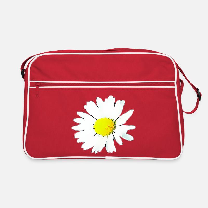 Fleur - Marguerite - Sac Retro - rouge/blanc