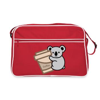 Koala Needs Coffee - Retro Bag - red/white - Front