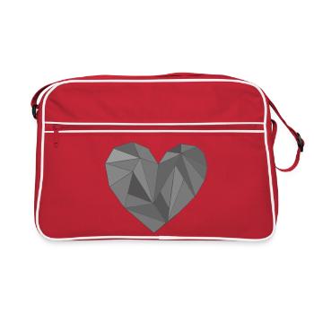 coeur nuances de gris - Sac Retro - rouge/blanc - Devant