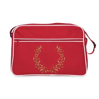 delicately bright green branches with fine lines - Retro Bag - red/white - Front