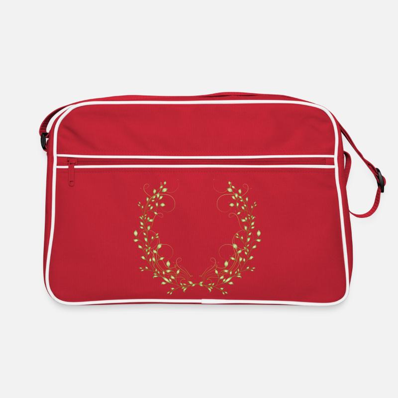 delicately bright green branches with fine lines Retro Bag