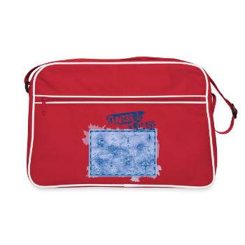 DarssCoast - Original Brand, VINTAGE Landkarte - Retro Tasche - Rot/Weiß - Vorne