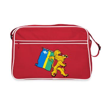 Lion with flag Flevoland the flag - Retro Bag - red/white - Front