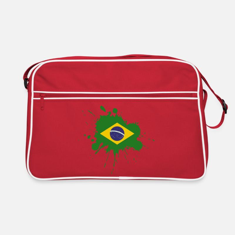 Conception de spot de drapeau du Brésil Sac Retro