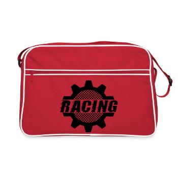 Racing - Motorsport Cog Wheel - Car Auto Window - Retro Bag - red/white - Front