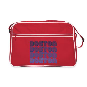 Boston Block Grid Pattern - Retro Bag - red/white - Front