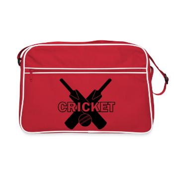 Cricket logo with text CRICKET - Retro Bag - red/white - Front