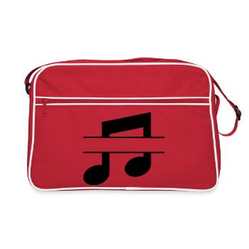 Bannière de texte de note de musique - Sac Retro - rouge/blanc - Devant