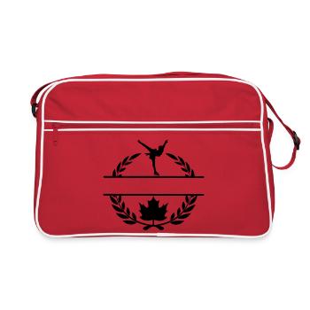 Couronne de laurier de patinage artistique à la feuille d’érable du Canada - Sac Retro - rouge/blanc - Devant