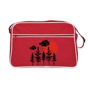 Black trees and red sun - Retro Bag - red/white - Front