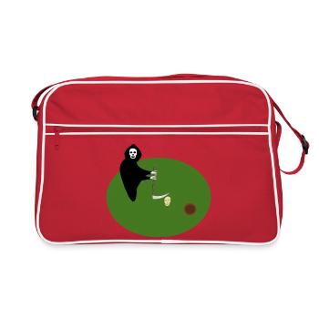 grim reaper Skull golf Gothic Fantasy Art - Retro Bag - red/white - Front