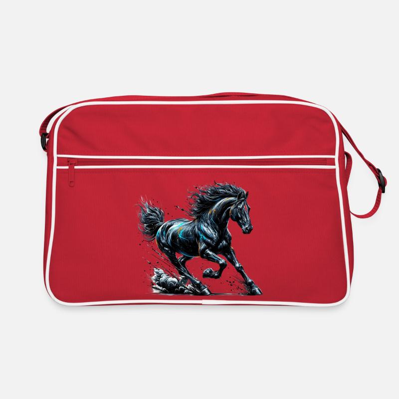 Pferd - Retro Tasche - Rot/Weiß
