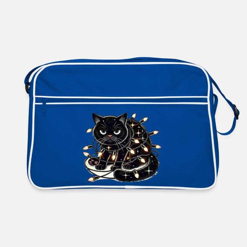 Grumpy Christmas Cat. Miau aber bitte ohne Lametta Retro Tasche