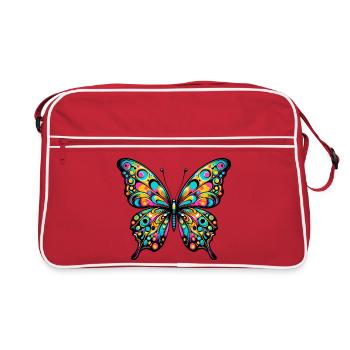 Schmetterling - Retro Tasche - Rot/Weiß - Vorne