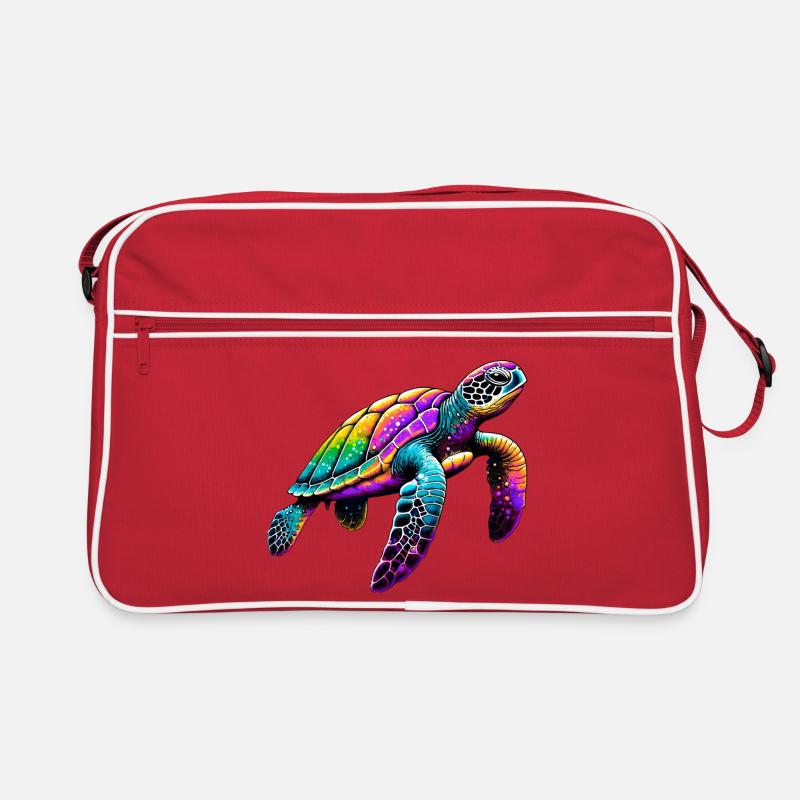 Schildkröte - Retro Tasche - Rot/Weiß