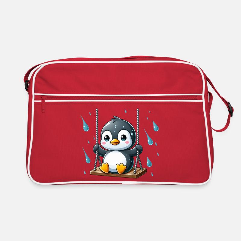Kawaii Pinguin Introvert Emotionale Vibes Regen Retro Tasche