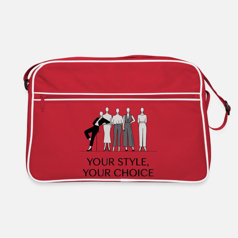 Elegantes monochromes Modeillustrationsset Retro Tasche