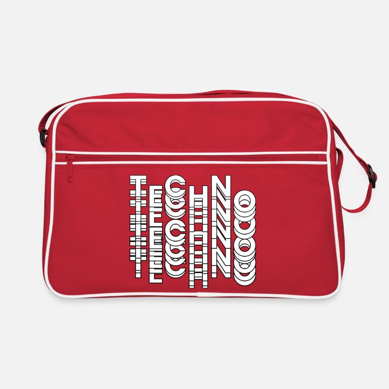 Futuristisches Techno-Typografie-Design Retro Tasche