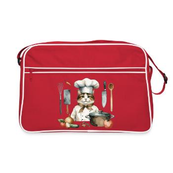 Cat Cuisinier Cuisinier Chats Cuisiniers Cuisinier - Sac Retro - rouge/blanc - Devant